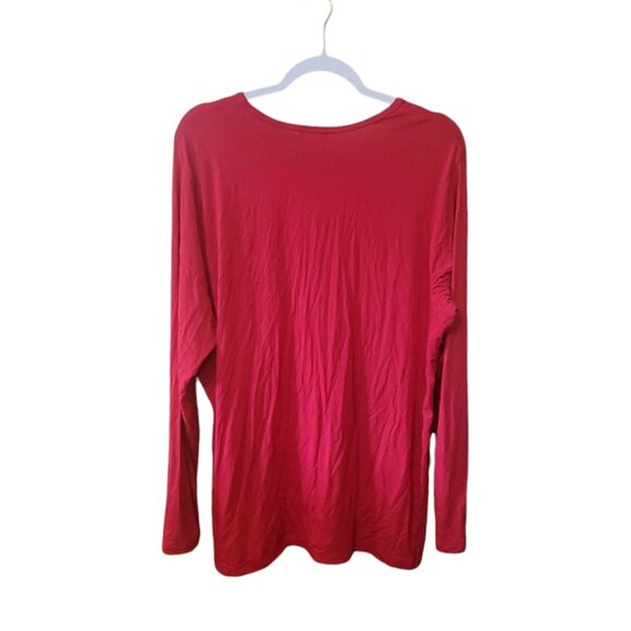 Cherokee Workwear Authentic Scrubs Long-Sleeve Red Top 2XL 95% Rayon 5% Spandex - Picture 10 of 10